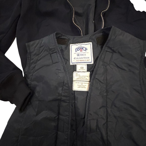 DSCP Wings Collection Jacket Mens 40R Navy Blue Bomber Flight Lined Zip Military - Picture 7 of 8
